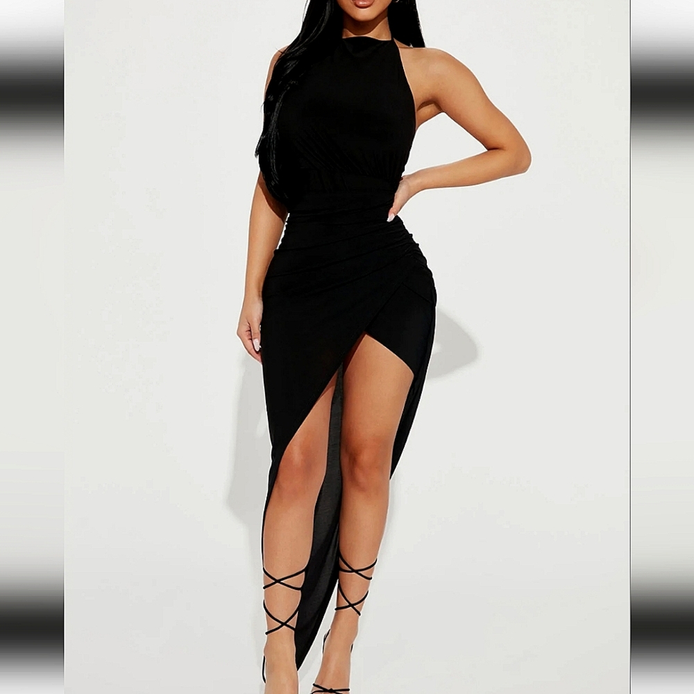Halter midi short dress